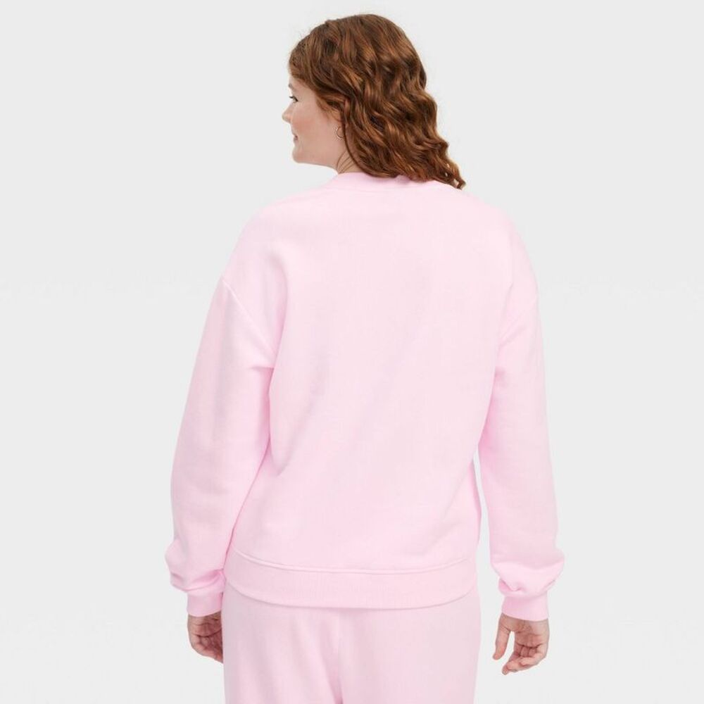 Women's Crewneck Pullover Sweatshirt Soft Pink - Roller Rabbit L - Picture 2 of 4